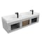 Castello Usa Thames 60-inch Gray Vanity Set with White Top and Black Handles CB-MC-60G-BL-20146-WH - alternate 2